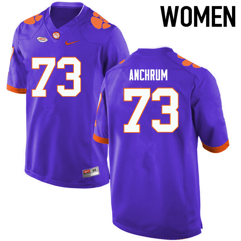 Women Clemson Tigers #73 Tremayne Anchrum College Football Jerseys-Purple